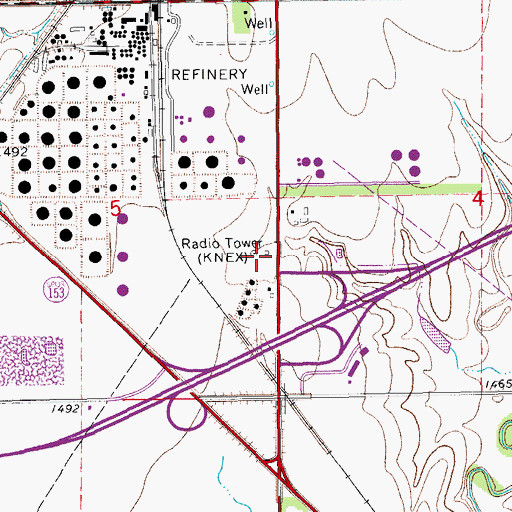 Topographic Map of KBBE - FM (McPherson), KS