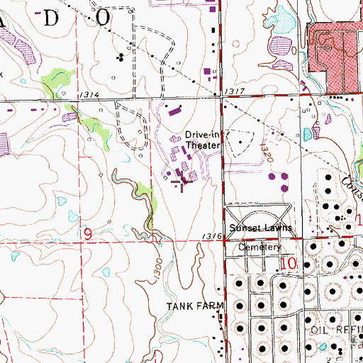 Topographic Map of KBTL - FM (El Dorado), KS