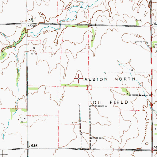 Topographic Map of KCVW - FM (Pretty Prairie), KS