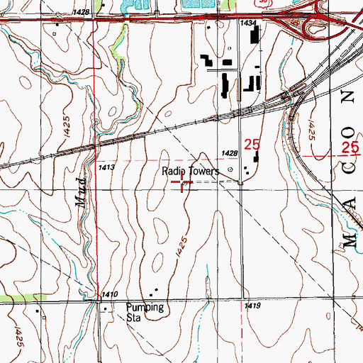 Topographic Map of KFTI - FM (Newton), KS