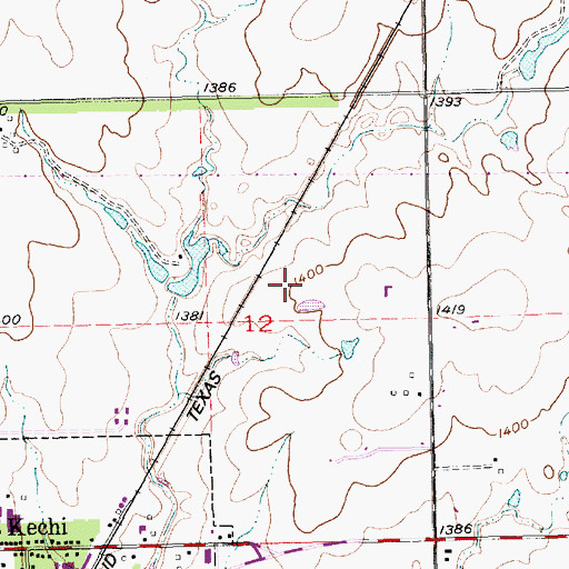 Topographic Map of KFXJ - FM (Kechi), KS