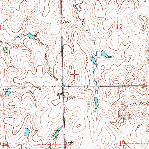 Topographic Map of KHCD - FM (Longford), KS