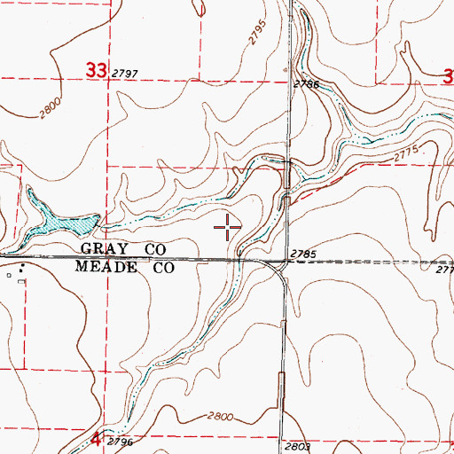 Topographic Map of KHYM - FM (Copeland), KS