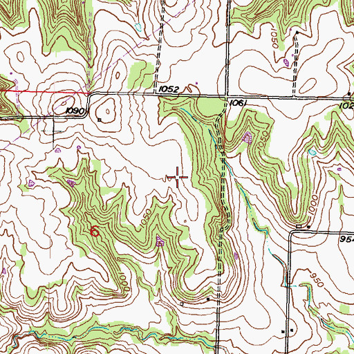 Topographic Map of KJTY - FM (Topeka), KS