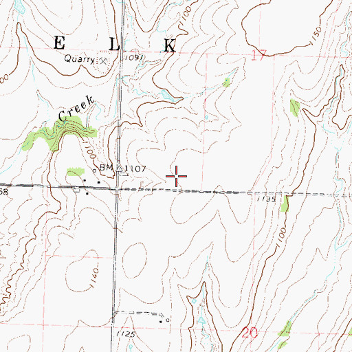 Topographic Map of KMXN - FM (Overbrook), KS