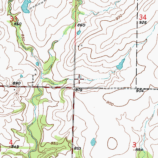 Topographic Map of KOMB - FM (Fort Scott), KS