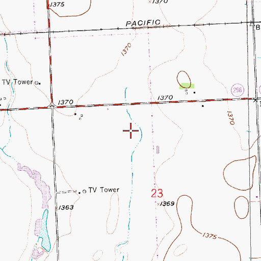 Topographic Map of KRBB - FM (Wichita), KS