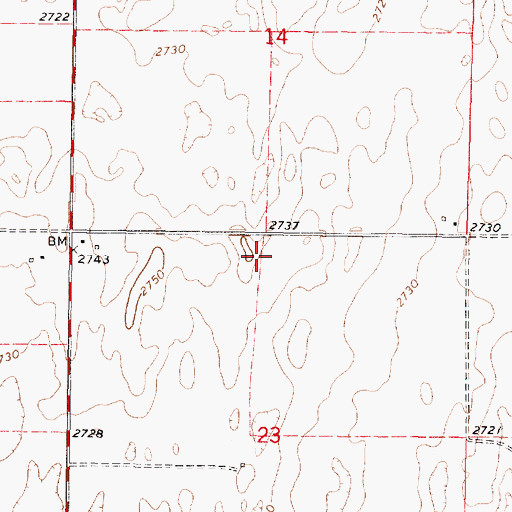 Topographic Map of KSKZ - FM (Cimarron), KS