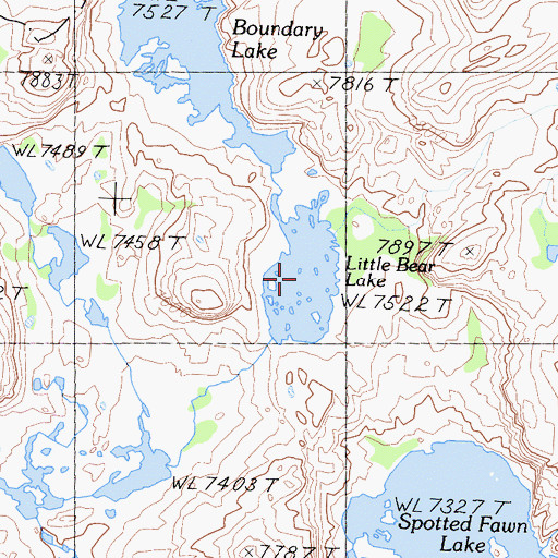 Topographic Map of Little Bear Lake, CA