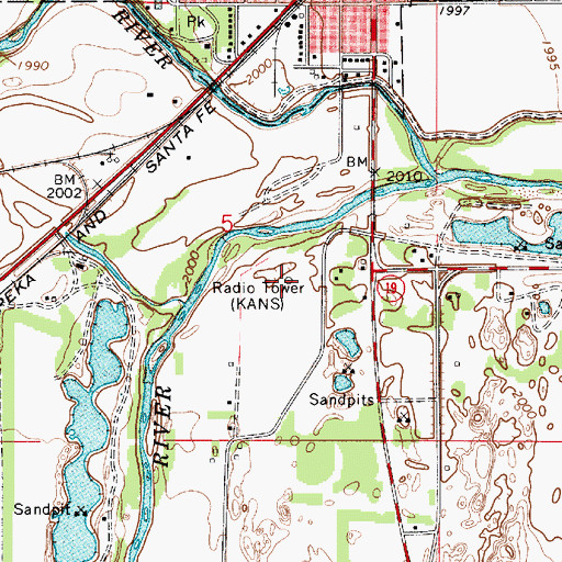 Topographic Map of KSOB - FM (Larned), KS