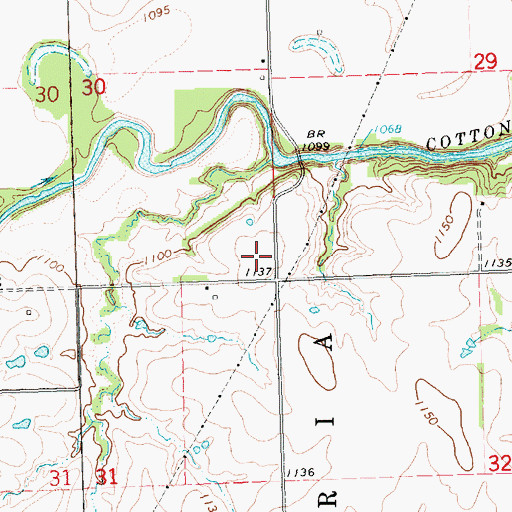 Topographic Map of KVOE - FM (Emporia), KS
