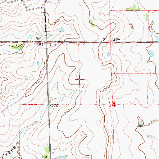 Topographic Map of KYQQ - FM (Winfield), KS