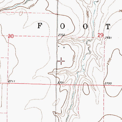 Topographic Map of KZRD - FM (Dodge City), KS