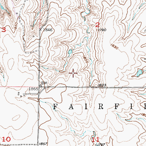 Topographic Map of KZRS - FM (Great Bend), KS