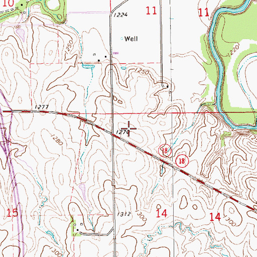 Topographic Map of KZUH - FM (Salina), KS