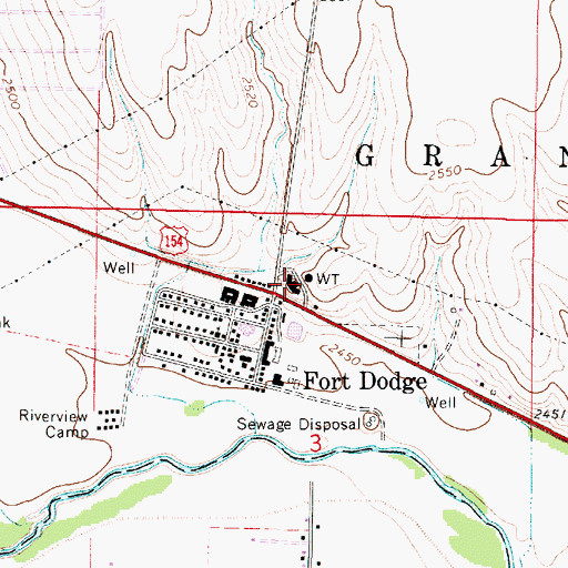 Topographic Map of Fort Dodge Kansas State Soldiers Home, KS
