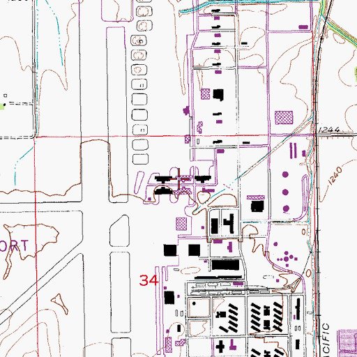 Topographic Map of Kansas State University Salinas Campus Aeronautical East Hanger, KS