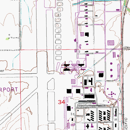 Topographic Map of Kansas State University Salinas Campus Aeronautical West Hanger, KS