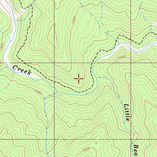 Topographic Map of Little Bear Valley Creek, CA