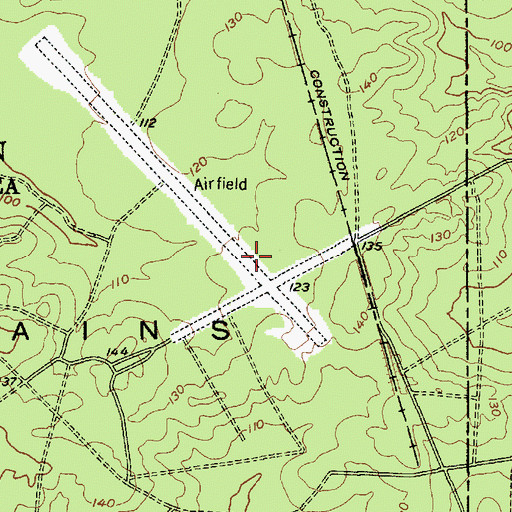 Topographic Map of Warren Grove Range Airport, NJ