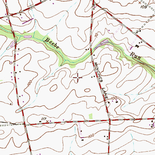 Topographic Map of Woodcrest Farms Airstrip, NJ