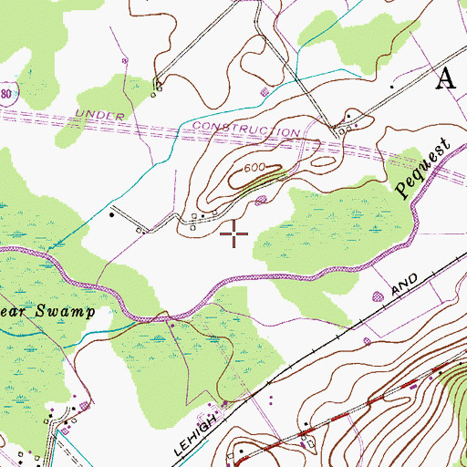Topographic Map of Weiss Farm Airport, NJ