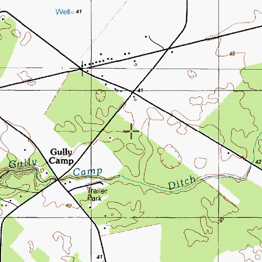 Topographic Map of Huey Airport, DE