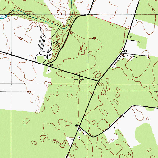Topographic Map of Ockel Farms Airport, DE