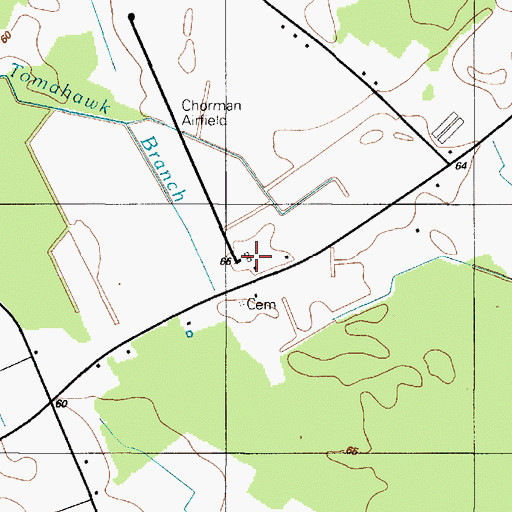 Topographic Map of Chorman Airport, DE