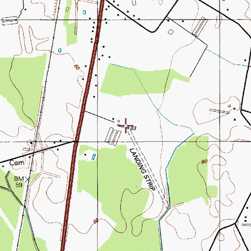 Topographic Map of Willaview Airport, DE