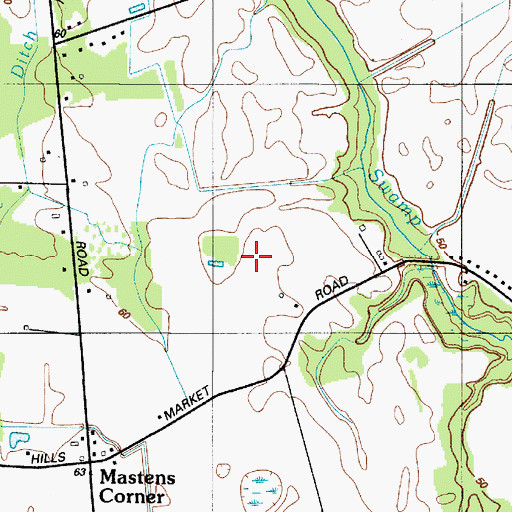 Topographic Map of Belfair Airport, DE