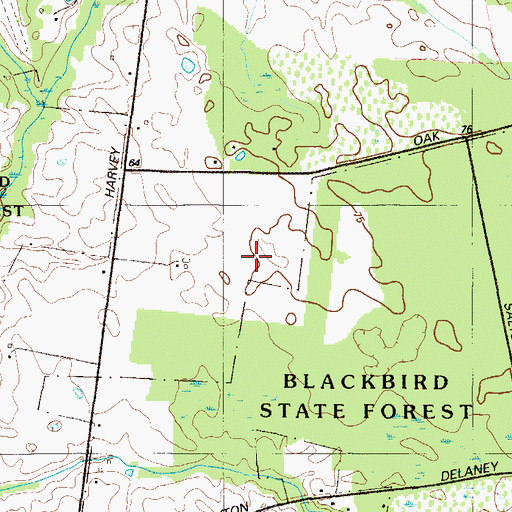 Topographic Map of Full Throttle Farm Airport, DE