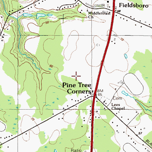 Topographic Map of Townsend A Airport, DE