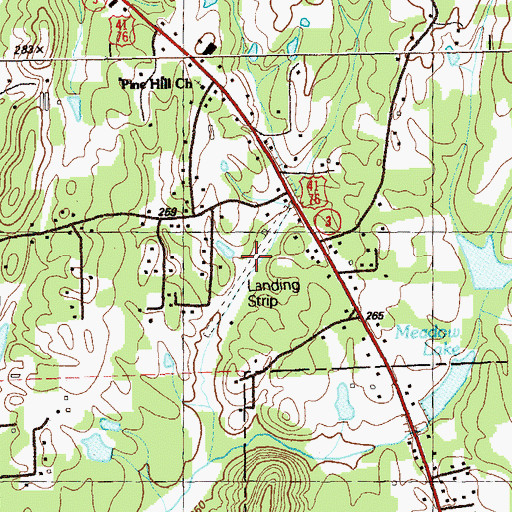 Topographic Map of Flying G Ranch Airport, GA