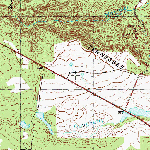 Topographic Map of Hogjowl Airport, GA