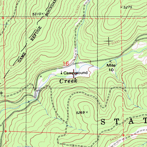 Topographic Map of Little Beaver Creek, CA