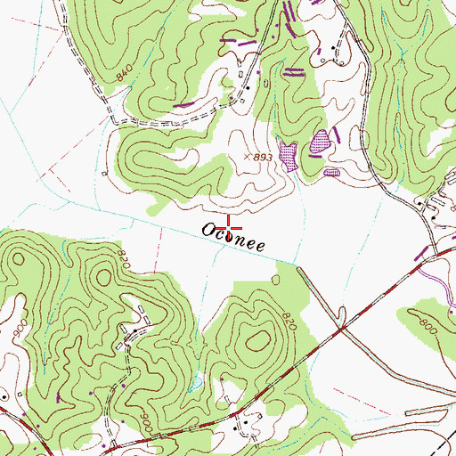 Topographic Map of B Tree Farms Airport, GA