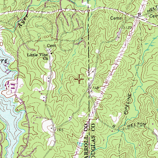 Topographic Map of Lucky Lairds Landing, GA
