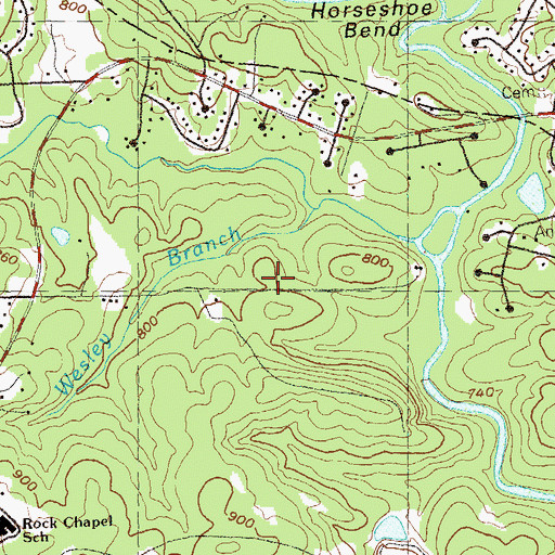 Topographic Map of LT World Airport, GA