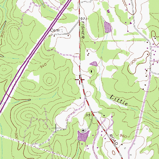 Topographic Map of Andy Fields, GA