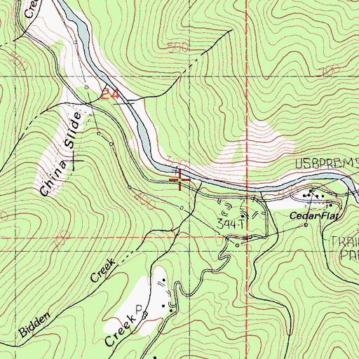 Topographic Map of Little Bidden Creek, CA