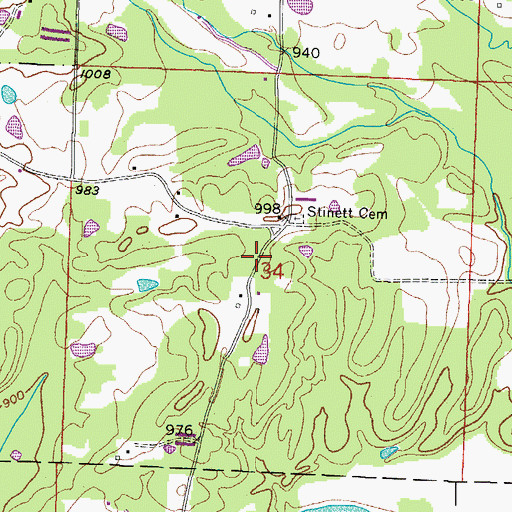 Topographic Map of Potter Fire Department Substation, AR