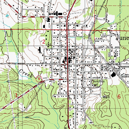 Topographic Map of Junction City Volunteer Fire Department, LA