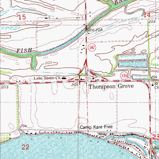 Topographic Map of Horseshoe Lake Volunteer Fire Department Station 2, AR