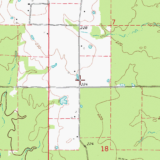 Topographic Map of Lacey Ladelle Volunteer Fire Department Station 3, AR