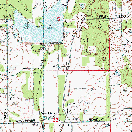 Topographic Map of Brookland Volunteer Fire Department Greensboro Station, AR