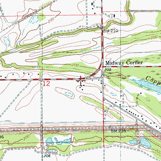 Topographic Map of Proctor Volunteer Fire Department, AR
