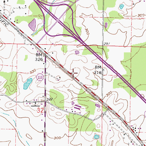 Topographic Map of Blackwell - Kenwood Volunteer Fire Department, AR