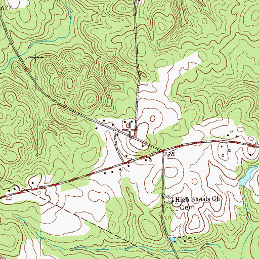 Topographic Map of Lamar County Station 6 Chappell Mill, GA