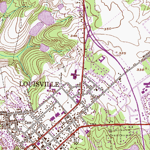Topographic Map of Jefferson County Louisville Station Headquarters, GA